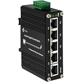 Steloproad 4X1000M RJ45-1XRJ45 Uplink Industrial Ethernet Switch | Wide Voltage Input DC12-48V Voltage Booster,Dual Redundant Power,-40&deg;F to 176&deg;F,Din-Rail &amp; Wall Mount,mini size