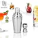 Premium 7 Piece Cocktail Making Set & Bar Shaker Kit by Bar Brat ™ / Free 130 Cocktail Recipe (ebook) Included/Pre-Built Stainless Steel Stand for All Your Bar Pieces