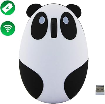 Amazon Com Cute Animal Panda Wireless Mouse 3c Light Mini Usb 2 4g Rechargeable Optical Mice Cartoon Computer Mouse For Kids 3 Buttons Wireless White Computers Accessories
