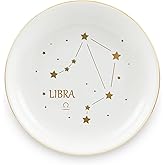 Homlouue Libra Zodiac Ring Dish - Birthday Gifts for Women Girls - Ceramic Astrology Sign Jewelry Dish - Constellation Gifts