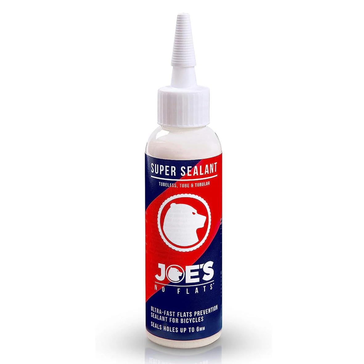 JOE'S NO FLATS Super Sealant - Gravel and MTB Bike Tires - Ultra-Fast Sealing for Tubeless and Inner Tubes | for Holes up to 0.25 Inches | Ready to Use Effective Puncture Seal,125ml