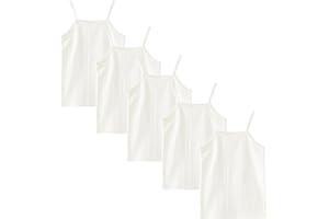 Boletochic 2-10 Years Little Girls Tagless Cami Cotton Camisole Undershirts 5 Pack Kids Super Soft Breathable Tank Tops