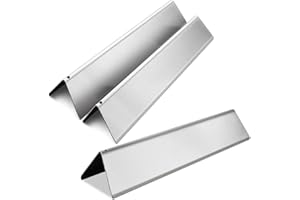 Zemibi Flavorizer Bar Replacement for Weber Spirit I & II 200 Series, Spirit E210, S210, E220, S-220, 7635 Stainless Steel Grill Heat Plate, 3 Pack, 15.3" x 3.5" x 2.5" (Front Control Panels)