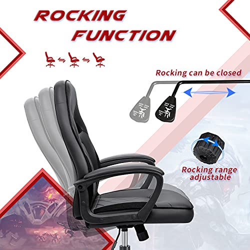 Furniwell Leather Gaming Chair Office Desk Chair, Racing Style Video