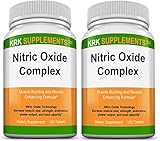 2 Bottles Nitric Oxide Complex 3500mg Per Serving L-Arginine HCL AAKG AKG Alpha Ketoglutarate Citrulline Malate 240 Total Tablets KRK Supplements