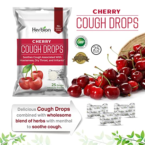 Herbion Naturals Cough Drops with Natural Cherry Flavor, Dietary