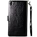 Xperia XA Ultra Case, Linkertech Magnetic Detachable 2 in 1 Leather Wallet Flip Pouch Case Cover with 12 Card Slots and Wrist Strap for Sony Xperia XA Ultra/Xperia C6 (Black)