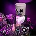 LED Light Up DJ Helmet, Music Festival Mask, Novelty Halloween Costume Party Props (White)