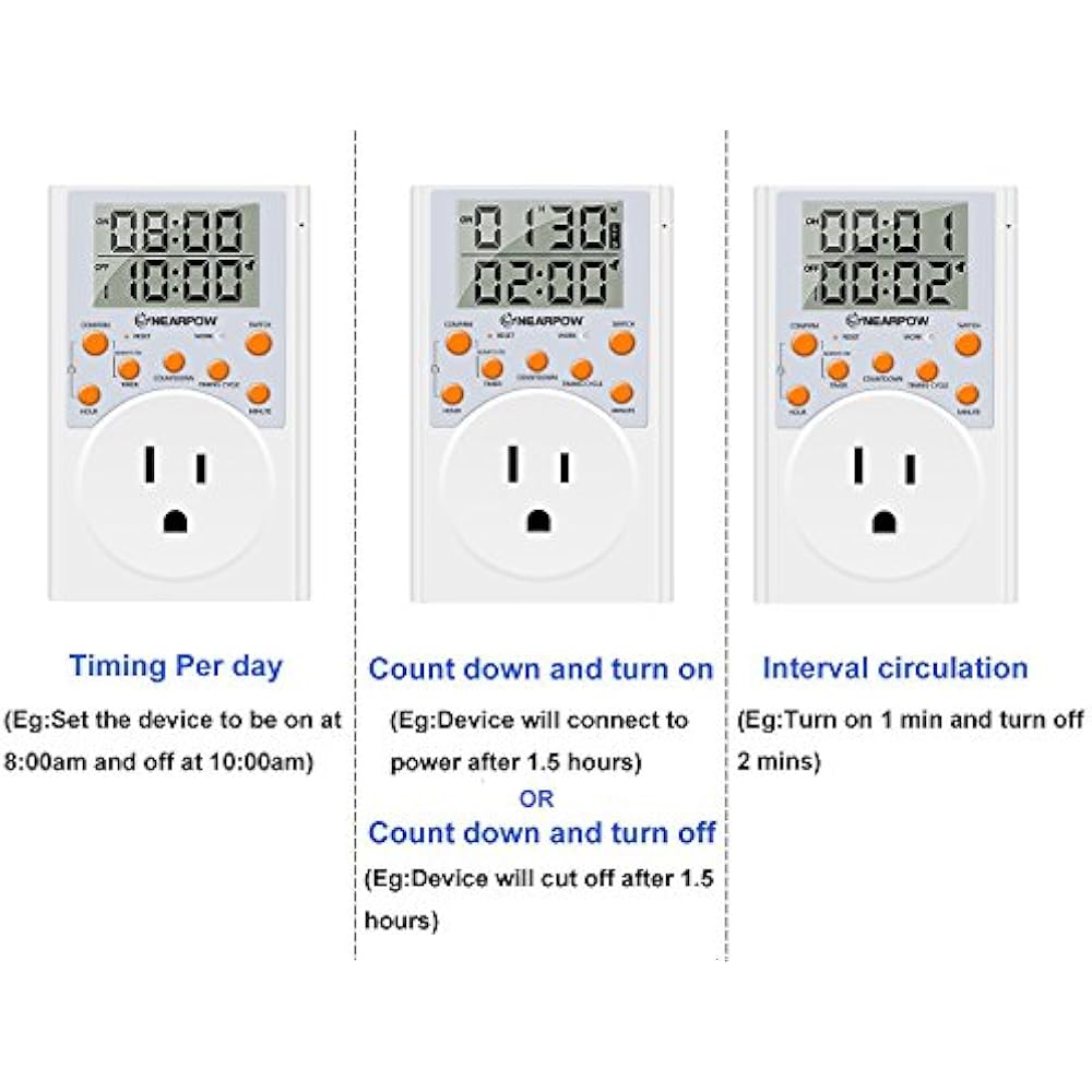 Timer Outlet, Nearpow Multifunctional Infinite Cycle Programmable Plug