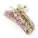 Claw Clamp - TOOGOO(R) Pink Flowers Print Crescent Shape Hair Claw Clamp for Woman