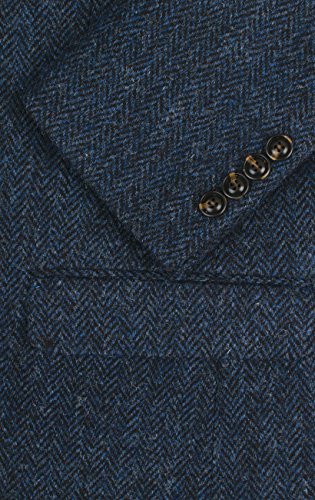 Harris Tweed Mens Blue Suit Jacket Regular Fit 100% Wool Herringbone-42R - Thumbnail 2