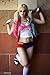Dilly Duds Red and Blue Hologram Spandex Mid Rise Cheeky Booty Shorts