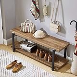 FOLUBAN Entryway Bench, Industrial Shoe Bench for