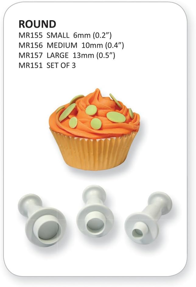 PME MR151 Round Plunger Cutters, Small, Medium, Large Sizes, Set of 3,White - Image 4