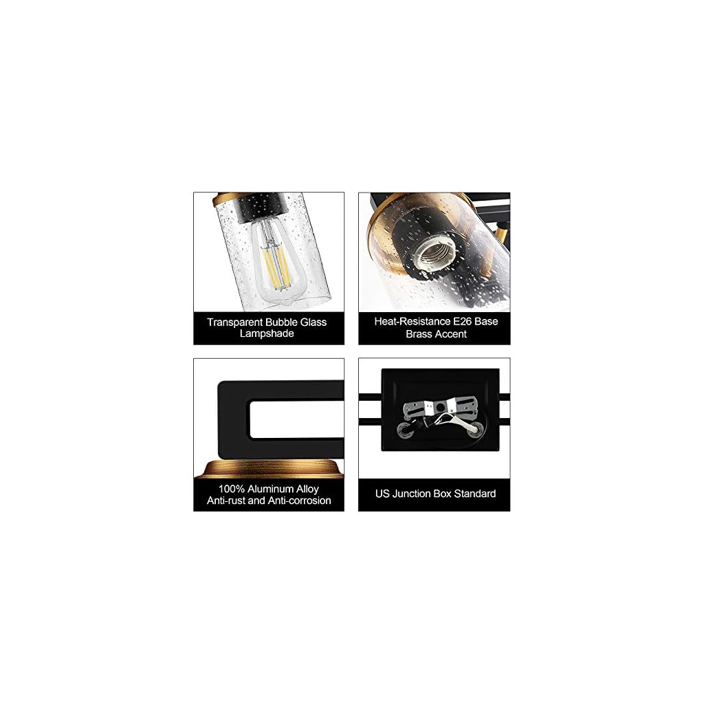 WIHTU Bathroom Vanity Lights, 3-Light Wall Sconce Lighting ...