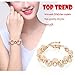 Mytys Silver Metal Textured Bracelet with Interwoven Hollow Circular Links and Polished Metal, Adjustable Length Design with Spring Buckle for Modern Elegance