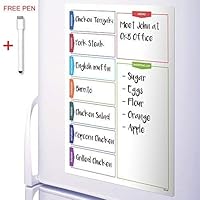 CKB LTD Colour Shopping Refrigerator Planner Fridge Board Dry Erase Magnetic with Marker White Board & Pen Drywipe Magnet Whiteboard Kitchen Memo Notice Large Daily Erasable