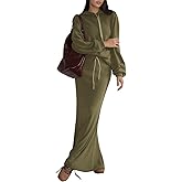 EXLURA Women 2 Piece Outfits Fall Airport Long Sleeve Hoodies Matching Long Skirt Dress Sweatsuits Lounge Sets Winter 2026