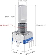 sourcing map EC11 Rotary Encoder 5 Pin 20mm D-Shaft Digital Potentiometer 5pcs view 3