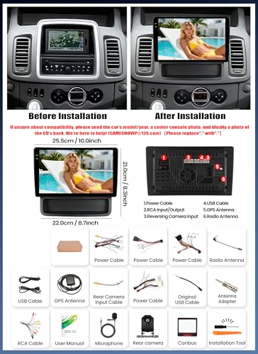 CAMECHO [4+128G] Android 15 Car Radio for Opel Vivaro A 87R/Renault Trafic 2/Nissan Primastar, Carplay Android Auto Wireless, 10" INCELL Screen Bluetooth 2 Din Radio Navi WiFi FM/RDS Mirror Link