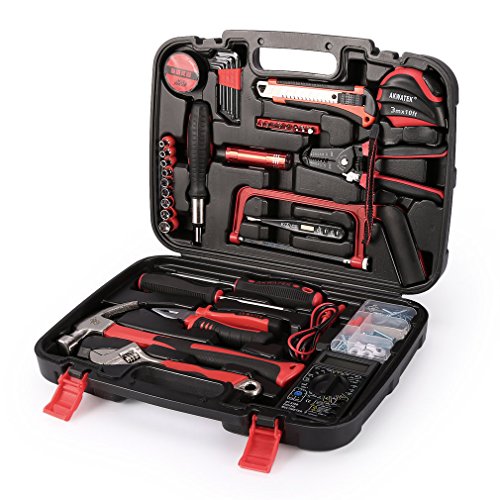 Click Here to See More Images LESHP Home Tool Kits Multi-functional & Universal Homeowner's Tool Set with Plastic Tool Box Storage Case for General Hosehold Electronics Test Repair Maintenance (79 Pcs)