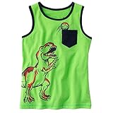 Yo Coco Boy's Kids Green Sleeveless Cotton T-Shirts Cartoon Tank Tops Size 5 Years