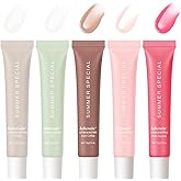5Pcs Summer Special Lip Butter Balm Set-Shea Butter & Avocado Oil Formula,Long-lasting Hydrating Non-Sticky Lip Gloss, Soften Dry and Lip Care (5 PCS)