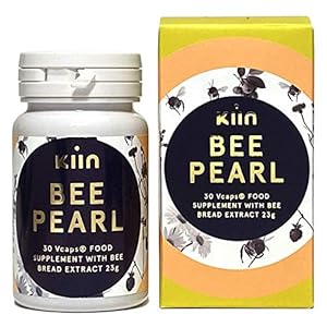 Kiin Bee Pearl – 100% Organic and Natural Food Supplement with Raw Bee Bread Extract – Metabolism Booster & Immune Support – High in Vitamins, Minerals, Essential Amino Acids & Antioxidants – 30 Caps