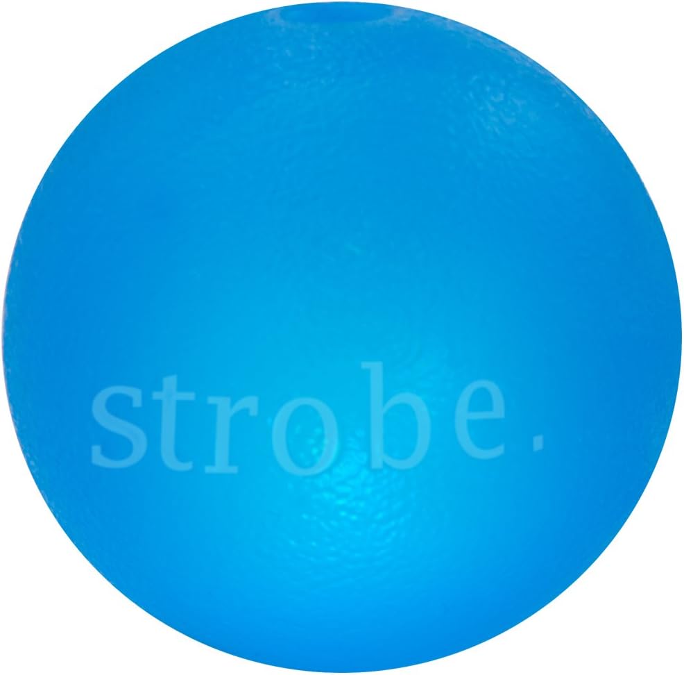 Planet Dog Orbee-Tuff Strobe Ball Blue Light Up LED Dog Toy, Medium