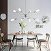 VINLUZ 8-Light Sputnik Chandelier Modern Pendant Lighting Brushed Nickel Vintage Ceiling Light Fixture UL Listed