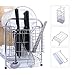 MICOE Stainless Steel Dish Drain Drying Rack with Cutting Board Bracket 2 Layers Cutlery Rack Large Capacity Tool-Free Installation H-WDG2003