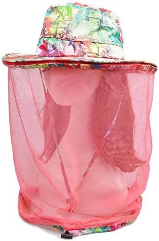 Tezam Mosquito Head Net Camouflage Hat, Adult Sun Hat Outdoor Anti-mosquito Mask Hat with Protective Nets for Fishing Hunting Camping Swimming Hiking, 360 Degree UV Protection (Green)…