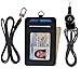 Slim Credit Card Holder Wallet Mens Women Leather Id Card Case Neck Wallet Pouch (Black)