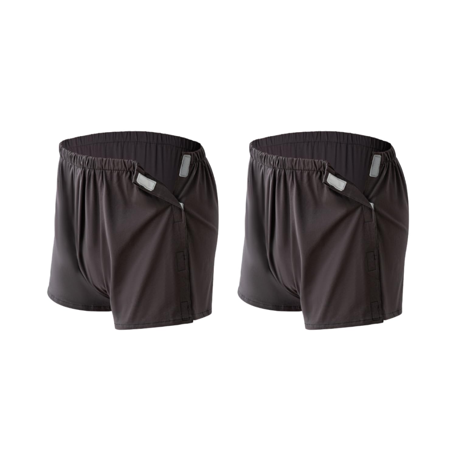 Photo 1 of ***MISSING 1 PACK*** 2-Pack Tear Away Post Surgery Boxers Briefs for Men, Full Open Stick-on Briefs, Disabled Adaptive Underwear, XXL W34 Brown