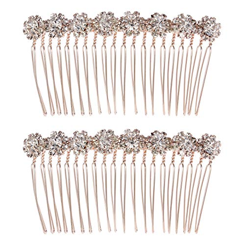 Frcolor 8-Flower Hairpin Combs Crystal Rhinestone Bridal Hair Pins Hair Clips Women Wedding Headpiece for Bride Bridesmaids