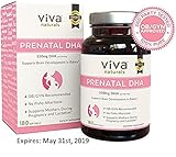 Viva Naturals Prenatal DHA for Moms, OB/GYN Recommended for Healthy Brain Development. HIGH POTENCY Formula, 1000 mg per Serving, 180 Softgels