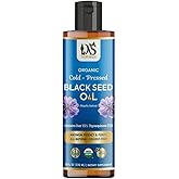 Das Naturals Organic Black Seed Oil 8 fl oz — Cold-Pressed Black Cumin Seed Oil for Hair & Skin | Nigella Sativa, High Thymoquinone, Omega 3 6 9 | Pure Unrefined Liquid, Non-GMO, Vegan