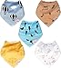 Baby Bandana Bibs For Drooling Teething Feeding | 5 Pack | Infant and Toddler Boys & Girls Unisex | Organic Cotton with 2 Snaps | By Little Heart (Sweet Memories)