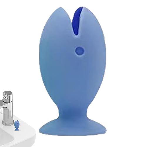 歯ブラシホルダー - シリコーンの魚の形の歯ブラシスタンド |浴室用歯ブラシホルダー |歯ブラシホルダーセット |家庭用吸盤底付き多機能歯ブラシ保護カバー - サムネイル 5