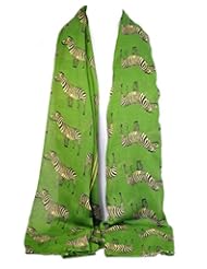 Apparel: XUAN XUN Zebra Pattern Chevron Scarf Animal Print Celebrity Long Scarves Shawl, Olive Green