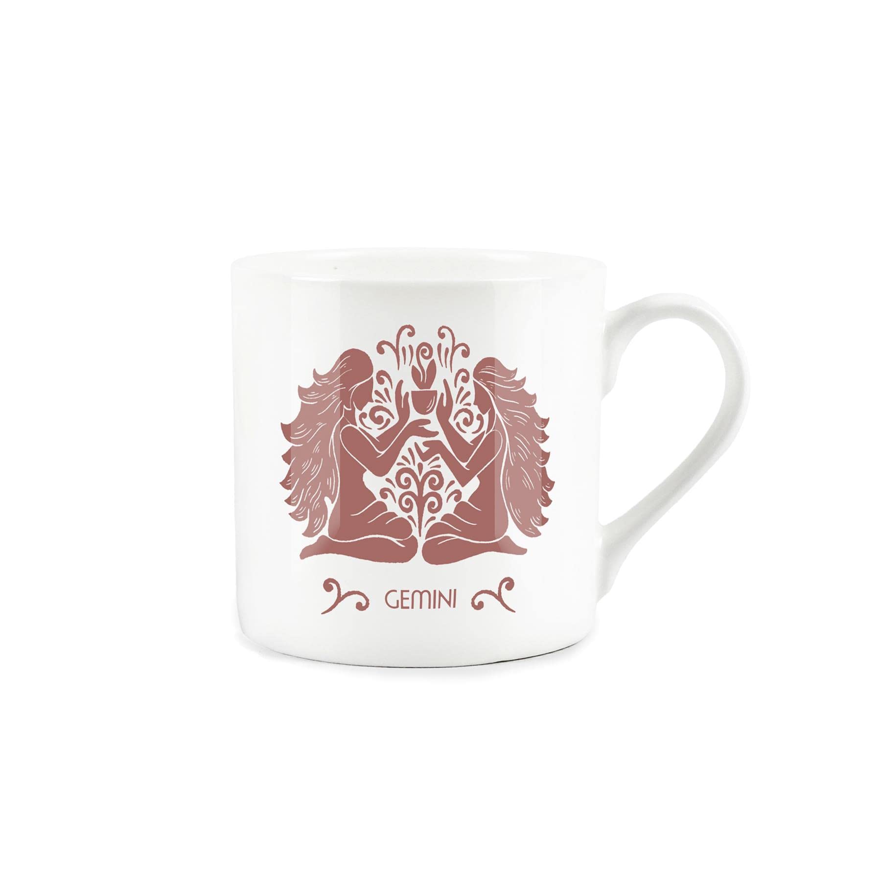 Purely Home Red Gemini Star Sign Mug - White Bone China Coffee/Tea Present Zodiac Gift