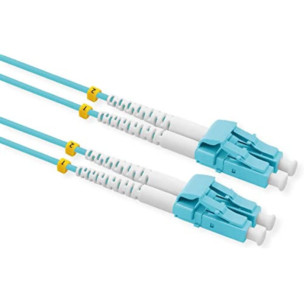 VALUE Fibre Optic Cable 50/125µm OM3, LC/LC, Low-Loss Connector, Turquoise, 2 m