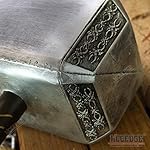 KCCEDGE-BEST-CUTLERY-SOURCE-Avengers-Endgame-17-Inch-Large-Adult-Size-Thors-Hammer-PU-Foam-Thunder-Hammer-Toy-Collectors-Cosplay-Prop-Fancy-Replica-Weapon-Silver-Grey