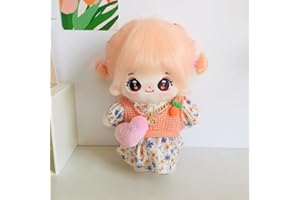 xuanflyF 20cm Plush Doll Clothes 20cm Doll Clothes Plush Doll 20cm Clothes 7.9"" / 20cm Doll Clothes Cotton Doll Clothes Dolls Accessories Suit (Orange Radish Vest Skirt Set of 2)