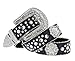 50128 Rhinestone Belt Fashion Western Crystal Bling Studded Design Berry Conchos Leather Belt 1-1/2