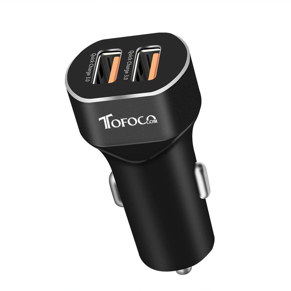 Quick Charge 3.0 Dual USB Car Charger, 36W Phone Power Adpater PowerDrive High Speed for Samsung Galaxy S8/S7/S6/S6 Edge, iPhone, iPad, LG , Nexus, HTC, Sony and more