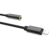 AOERT iPhone 7 Airpods Adapter Lighting to 3.5mm Audio AUX Cable Headphones Converter for iPhone 7/Plus (Black)