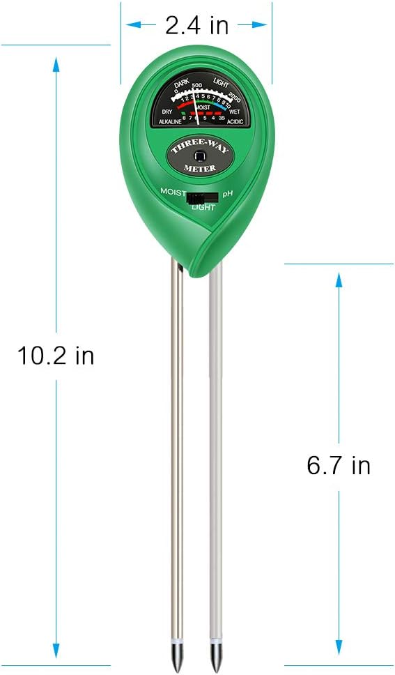 Atree Soil pH Meter, 3-in-1 Soil Tester Kits with Moisture, Light and PH Test for Garden, Farm, Lawn, Indoor & Outdoor (No Battery Needed) : Garden & Outdoor