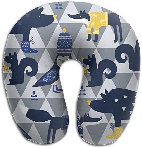 Fox Bear Owl Woodland Nordic Squirrel Travel Pillow U Shaped Pillow Memory Foam Washable Cover For Travel,Home,Neck Pain,Airplane,Car,Bus Or Camping