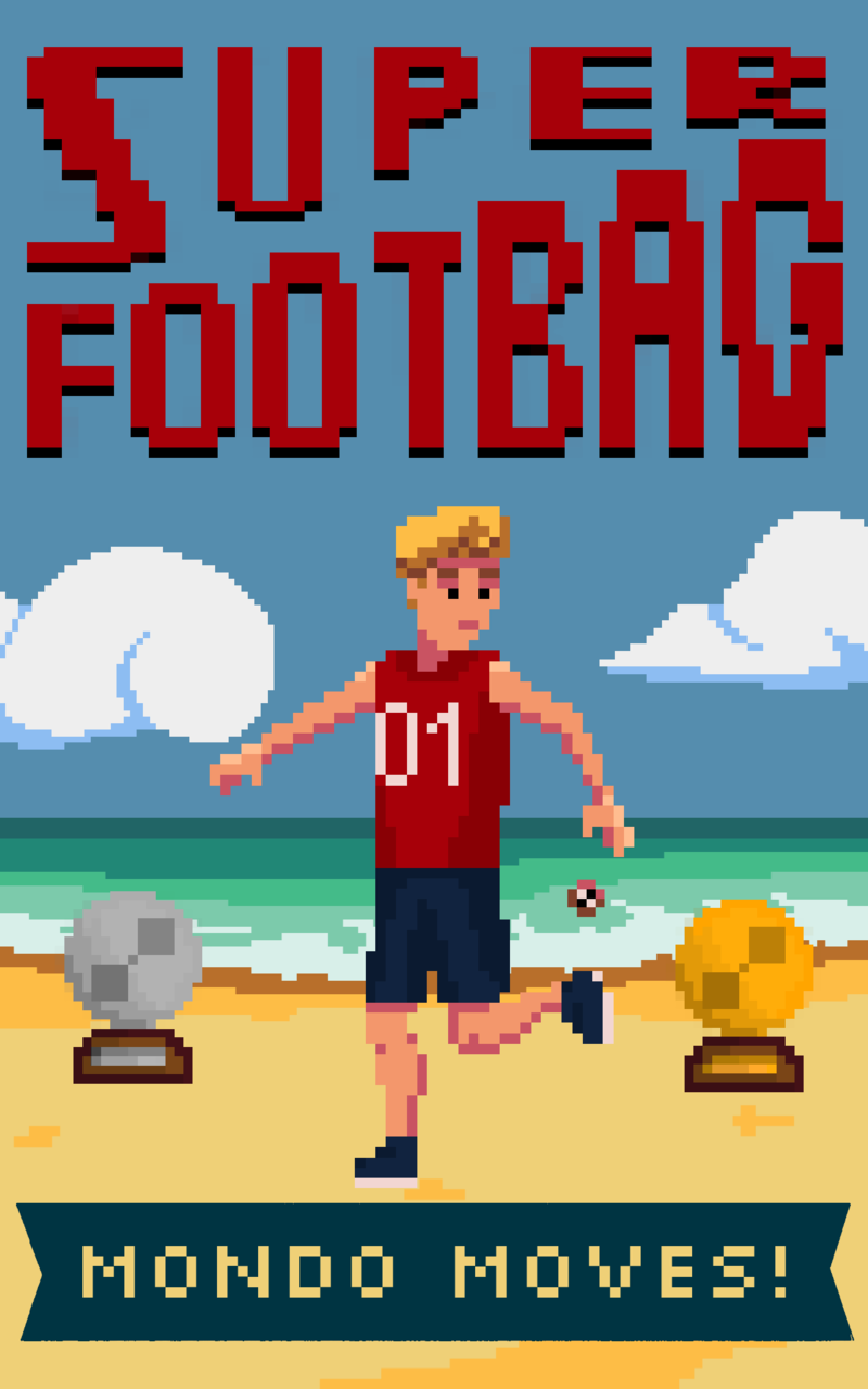 Super Footbag - World Champion 8 Bit Hacky Ball Juggling Sports Game Gold - Thumbnail 3